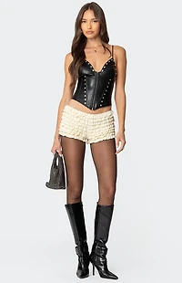 Edikted Ruffled Micro Bloomer Shorts