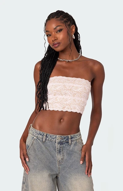 Edikted Nadine Lace Tube Top