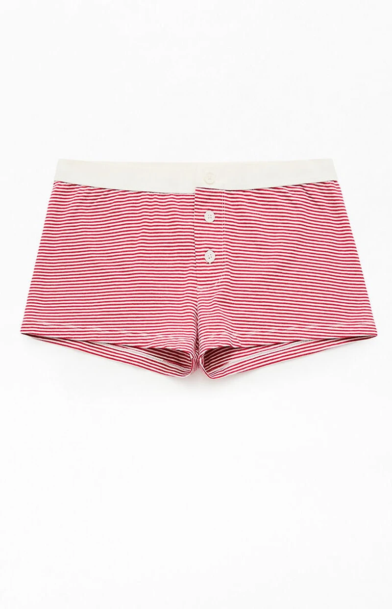 John Galt Red Striped Pajama Boyshorts