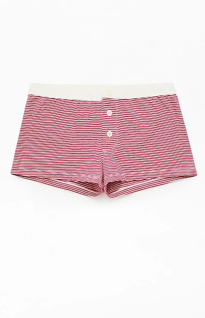 John Galt Red Striped Pajama Boyshorts