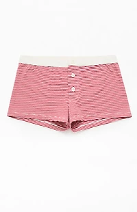 John Galt Red Striped Pajama Boyshorts