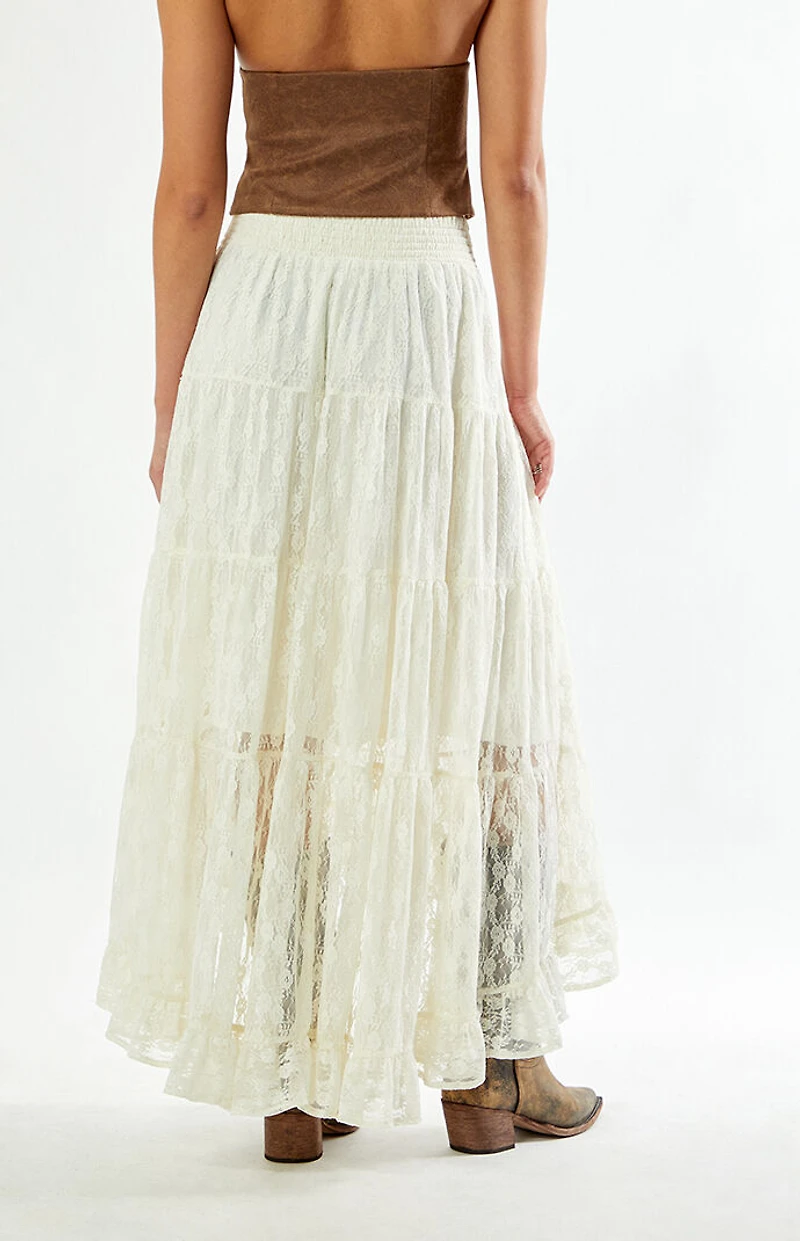 Your Favorite High-Low Lace Midi Skirt