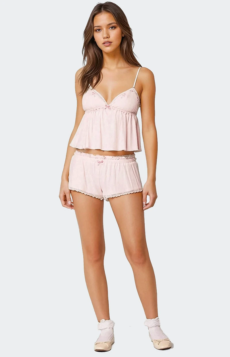 Edikted Dream Babydoll Waffle Tank Top