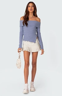 Edikted Sonya Fold Over Knit Top