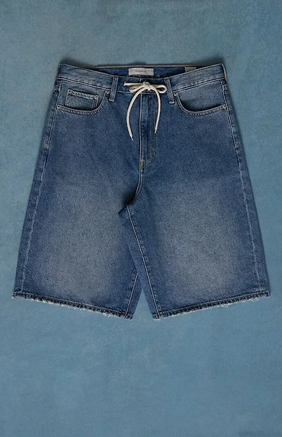Pacsun Austin Extreme Baggy Denim Shorts Drawstring Medium Blue