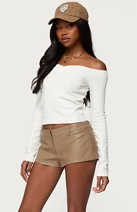 Edikted Leatrice Off Shoulder Knit Top