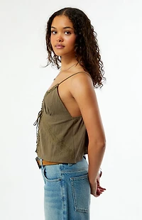 Your Favorite Rylie Embroidered Tie Front Top