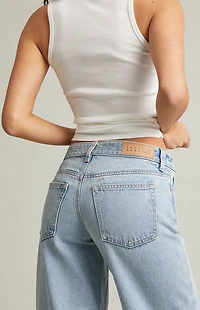 Pacsun Casey Low Rise Baggy Jeans Light Blue Washed