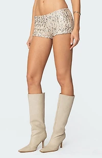 Edikted Wavy Baby Sequin Micro Shorts