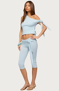 Edikted Adara Tied One Shoulder Top