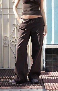 John Galt Brown Frankie Low Rise Baggy Pants