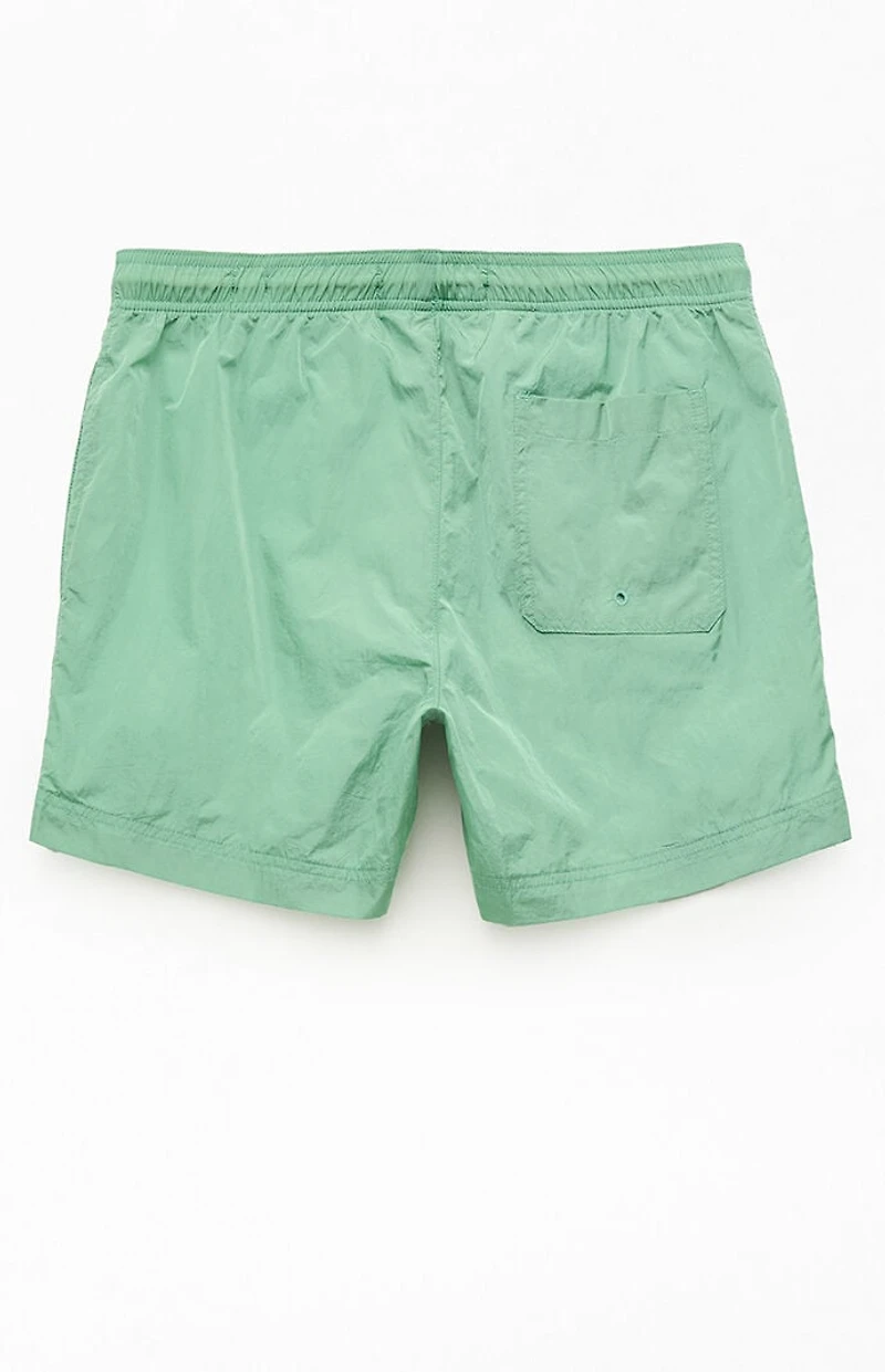 Pacsun Green Crinkle 4.5" Swim Trunks