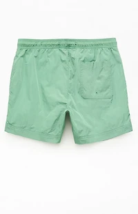 Pacsun Green Crinkle 4.5" Swim Trunks