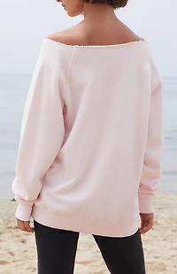 John Galt Pink Erica Off-The-Shoulder Sweatshirt