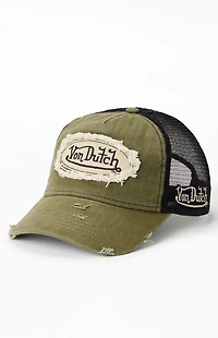 Von Dutch Denim Ripped Trucker Hat