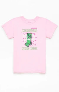 Kids Minecraft Creeper Flowers T-Shirt