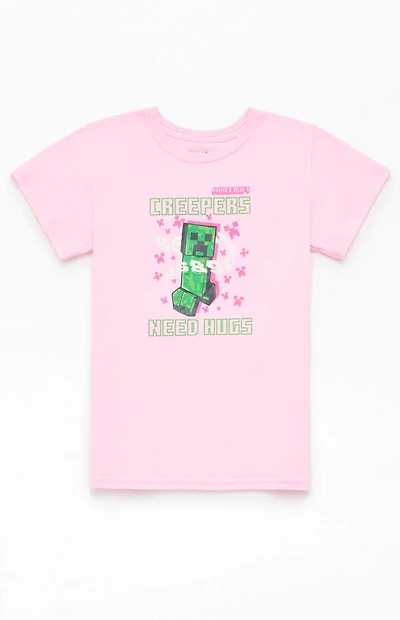 Kids Minecraft Creeper Flowers T-Shirt