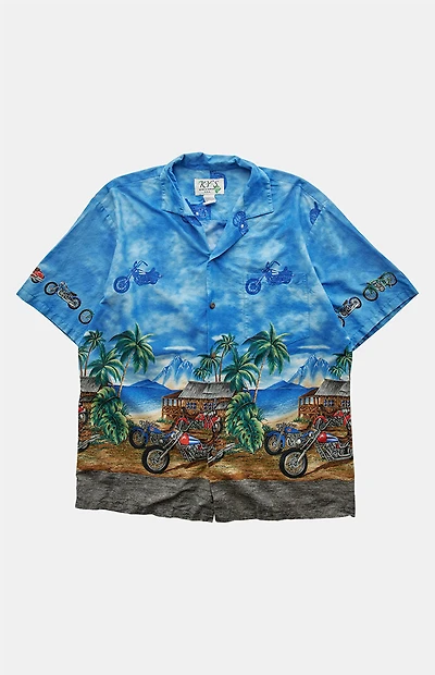PS VINTAGE 2000s Tropical Motorcycles Graphic Top
