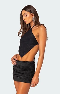 Edikted Neomi Rhinestone Open Back Top