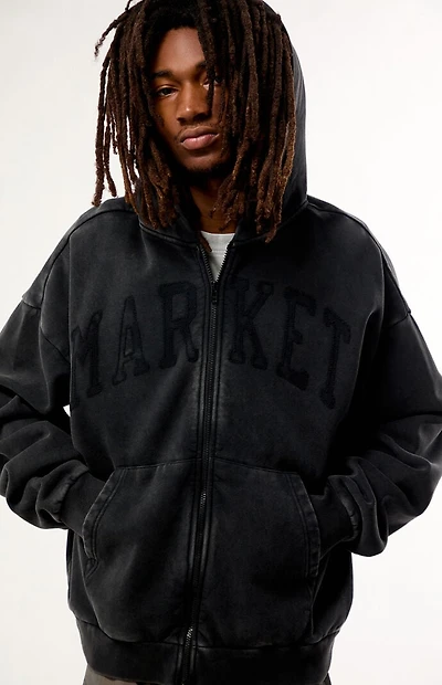 Market Watercolor Teddy Zip Up Hoodie