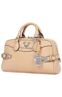 True Religion Tan Brooks Smooth Belted Sachel Bag