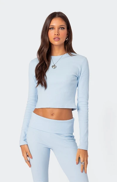 Edikted Coffee Break Ribbed Long Sleeve Top