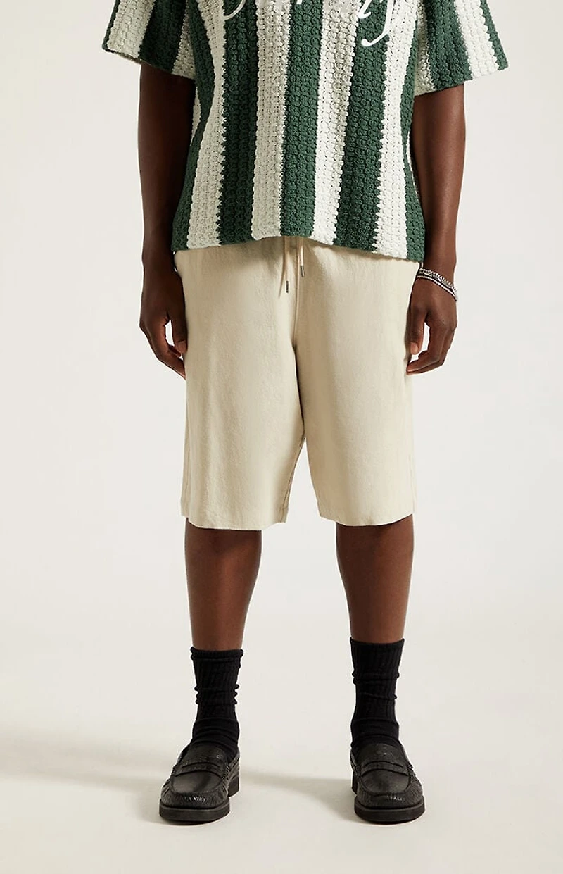 Pacsun Cream Linen Shorts