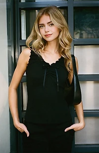 John Galt Black Malena Top