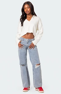 Edikted Marcie Oversized Cropped Sweater