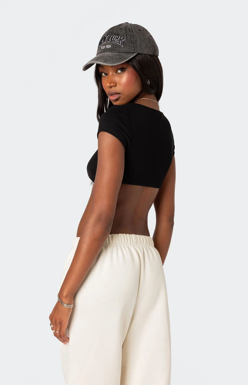 Edikted Square Neck Ribbed Crop Top
