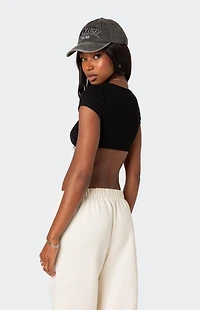 Edikted Square Neck Ribbed Crop Top