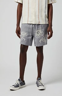 Pacsun Gray Floral Russel Volley Shorts
