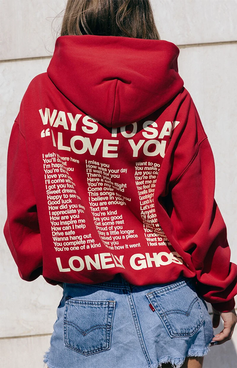 LONELY GHOST Ways To Say ILY Zip Up Hoodie