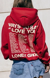LONELY GHOST Ways To Say ILY Zip Up Hoodie