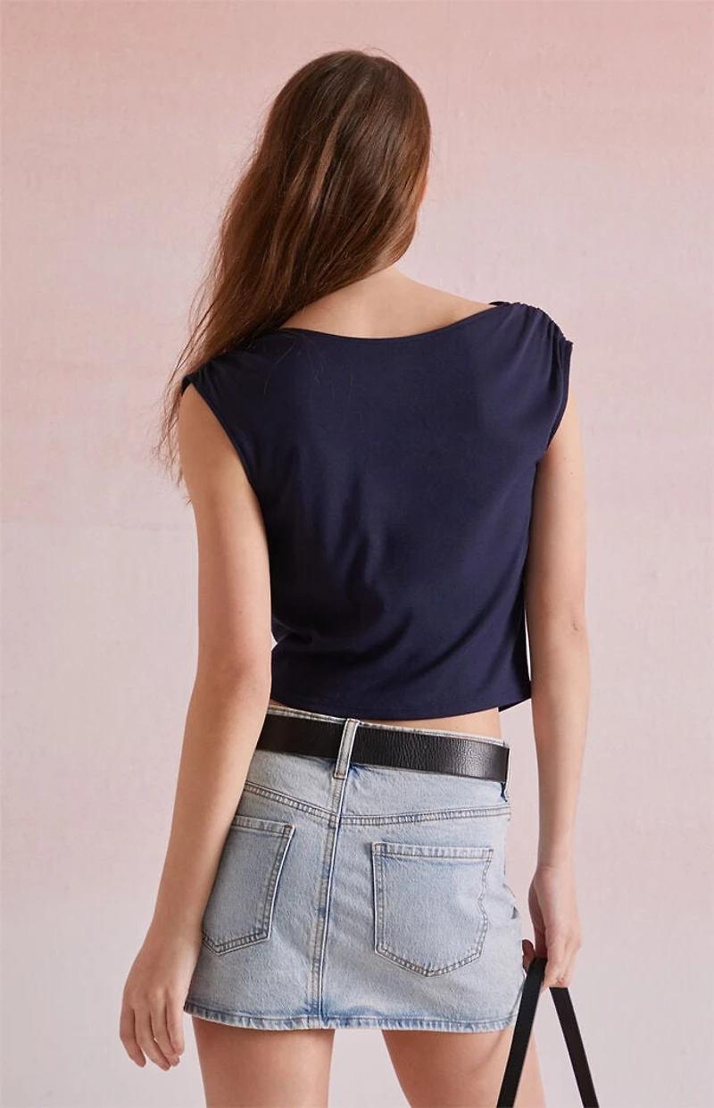 Beverly and Beck Draped Cowl Neck Top