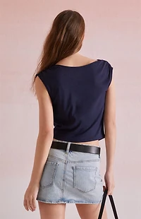 Beverly and Beck Draped Cowl Neck Top