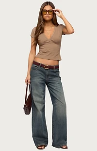 Edikted Merinda V Neck T-Shirt