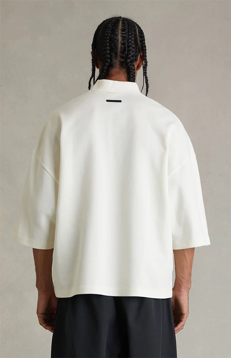 Fear of God ESSENTIALS Ivory Signature ’90s Cropped Polo Shirt