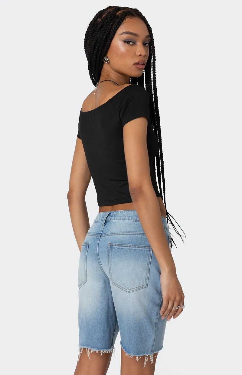 Edikted Alexandera Boat Neck T-Shirt