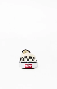 Vans Kids White & Black Checker Classic Slip-On Shoes