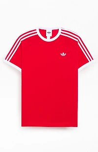 adidas Red Three Stripe T-Shirt