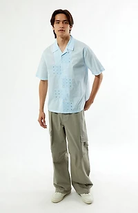 Pacsun Blue Ritz Oversized Resort Camp Shirt