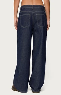 Edikted Polley Button Up Low Rise Jeans