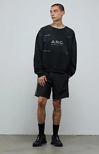 A.R.C. Black Vintage Wash Heavyweight Fleece Cutoff Sweatshirt