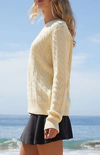 John Galt Yellow Cable Knit Sweater