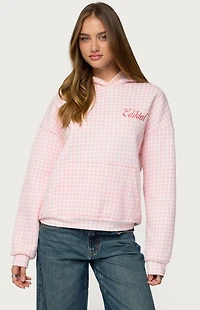 Edikted Gingham Oversized Hoodie