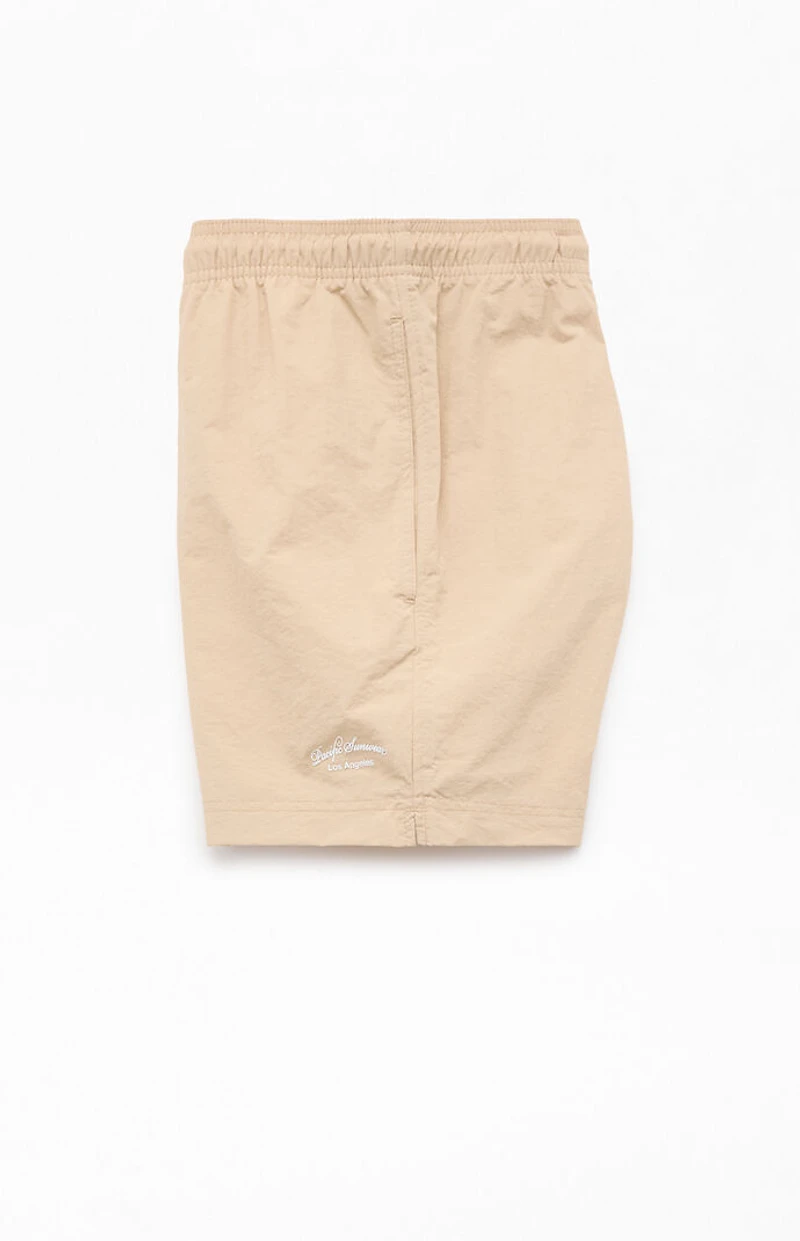 Pacsun Tan Collegiate 4.5'' Swim Trunks