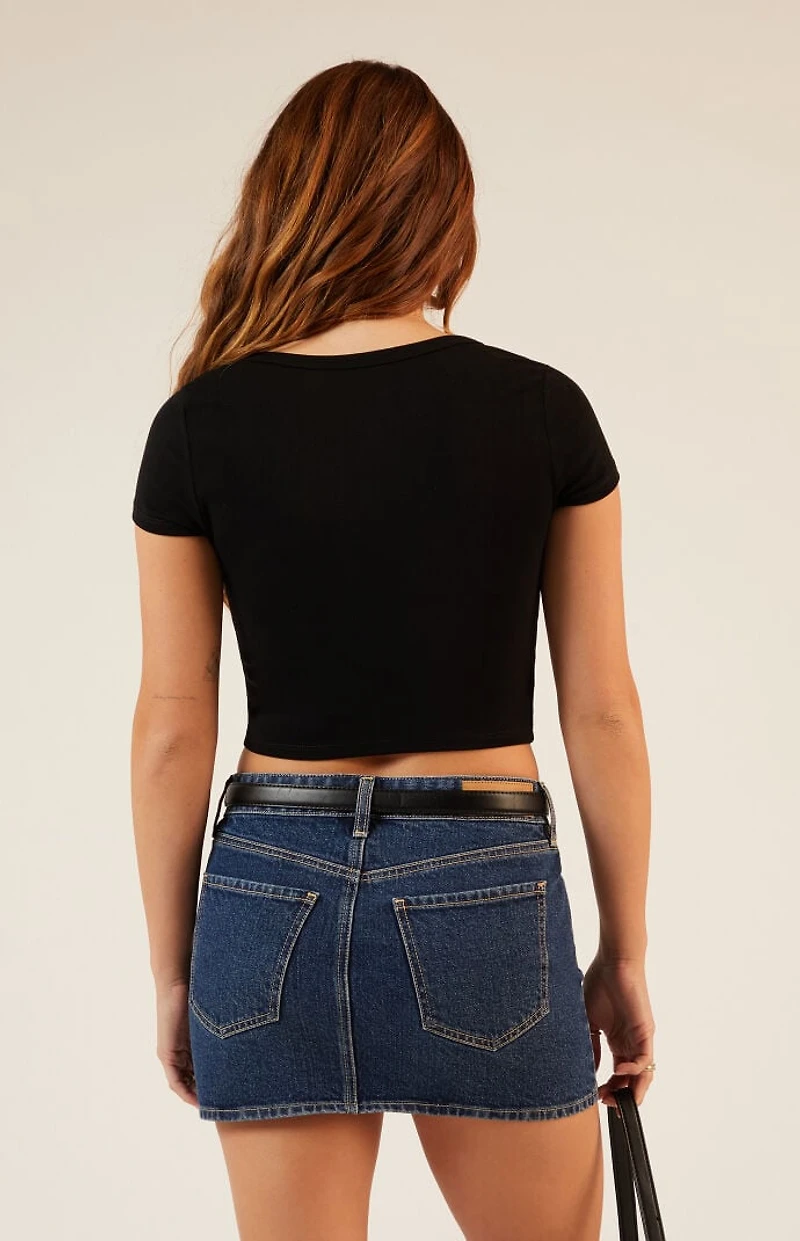 Est. PAC 1980 Sabrina Tie Front Square Neck Top