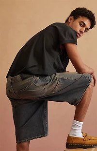 RARE DNM EDIT Dark Blue Tinted Clip Baggy Denim Shorts