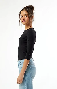 Your Favorite Donna Crew Neck 3/4 Sleeve Top